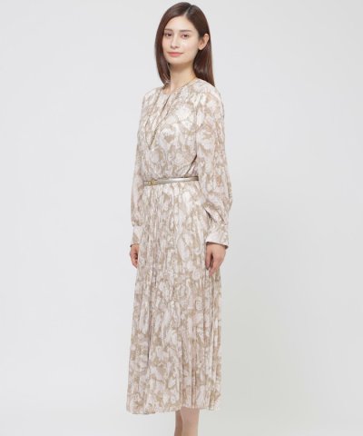 【ウォッシャブル】シフォンカットペイズリー　ワンピース