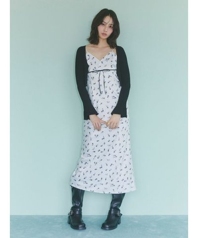 カーデセットプリントキャミワンピース