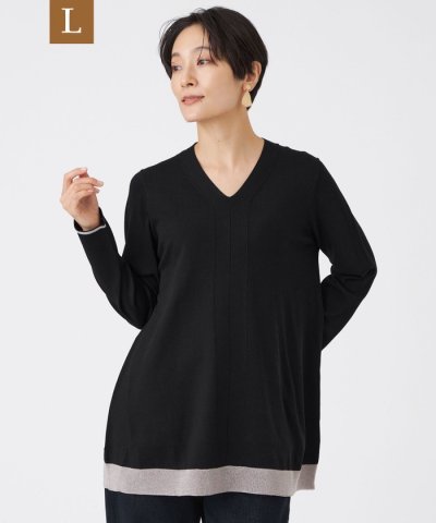 【L】【ウォッシャブル】ルレックスエッジストレッチニットプルオーバー