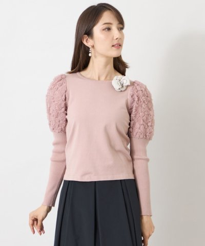 トゥー ビー シック TO BE CHIC フラワーチュールスリーブ ニットプル