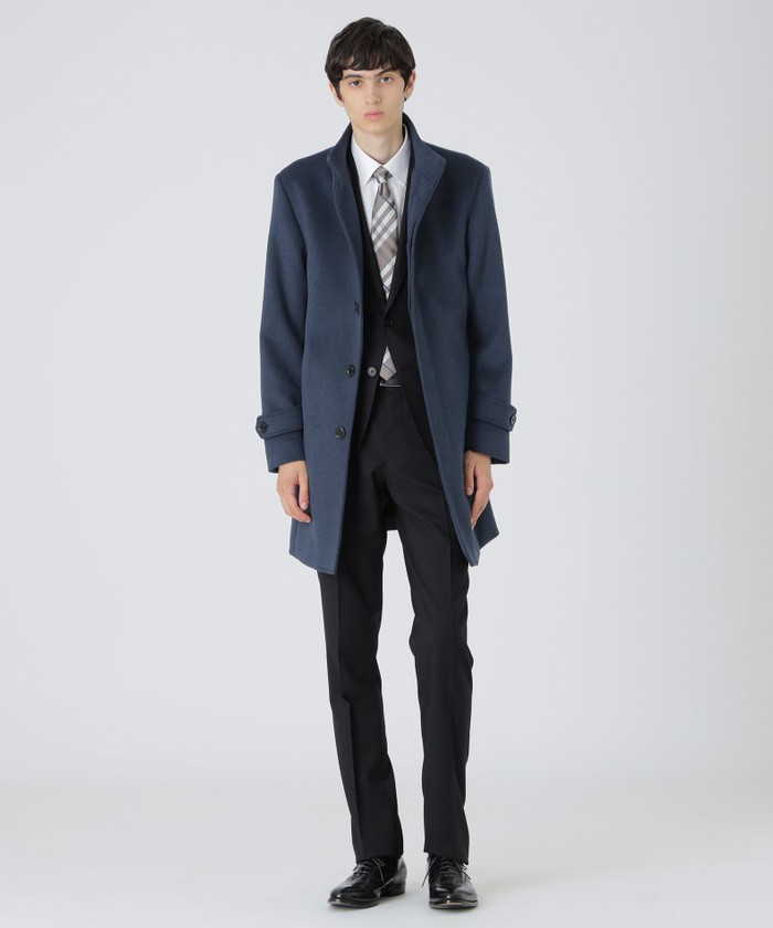 ブラックレーベルクレストブリッジ カシミヤ混 チェスターコート グレー L ブラックレーベル・クレストブリッジ BLACK LABEL CRESTBRIDG