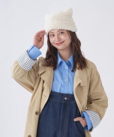 ニット帽 シャロット 帽子 ボリュームヘアリー 猫耳