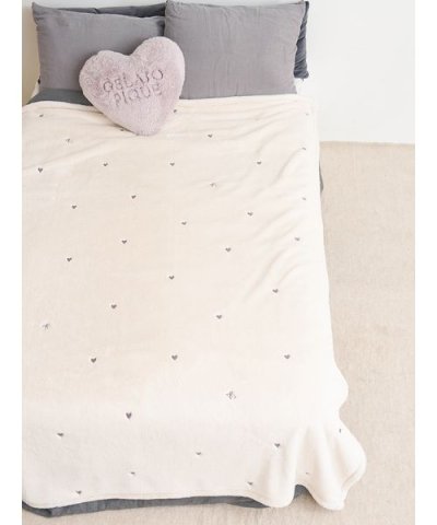 【Sleep】ハートモノグラム柄刺繍毛布
