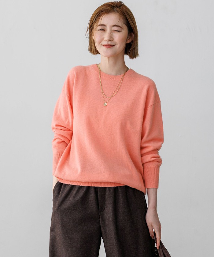 見上愛さん着用】ピュアカシミヤ クルーネック ニット(508859376