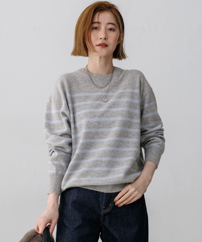 見上愛さん着用】ピュアカシミヤ クルーネック ニット(508859376