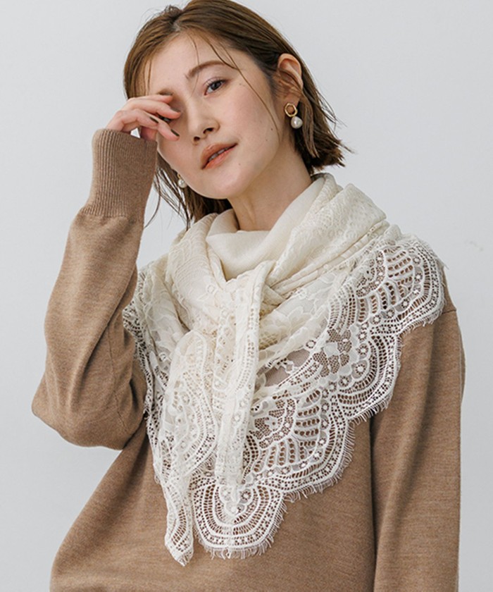 LEE掲載】ウールカシミヤ レース ストール(508860033)｜阪急百貨店公式