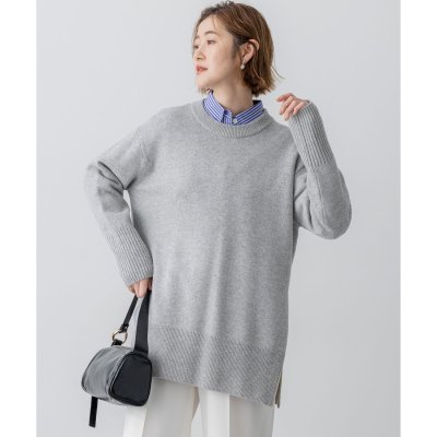 23区（大きいサイズ） 【洗える】カシミヤブレンド サイドジップ ニットチュニッ