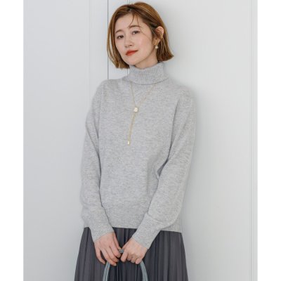 23区 【一部予約/見上愛さん着用】ピュアカシミヤ タートルネック ニット