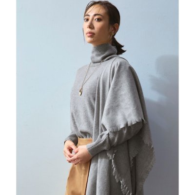 23区（大きいサイズ） 【洗える】ピュアカシミヤ タートルネック ニット