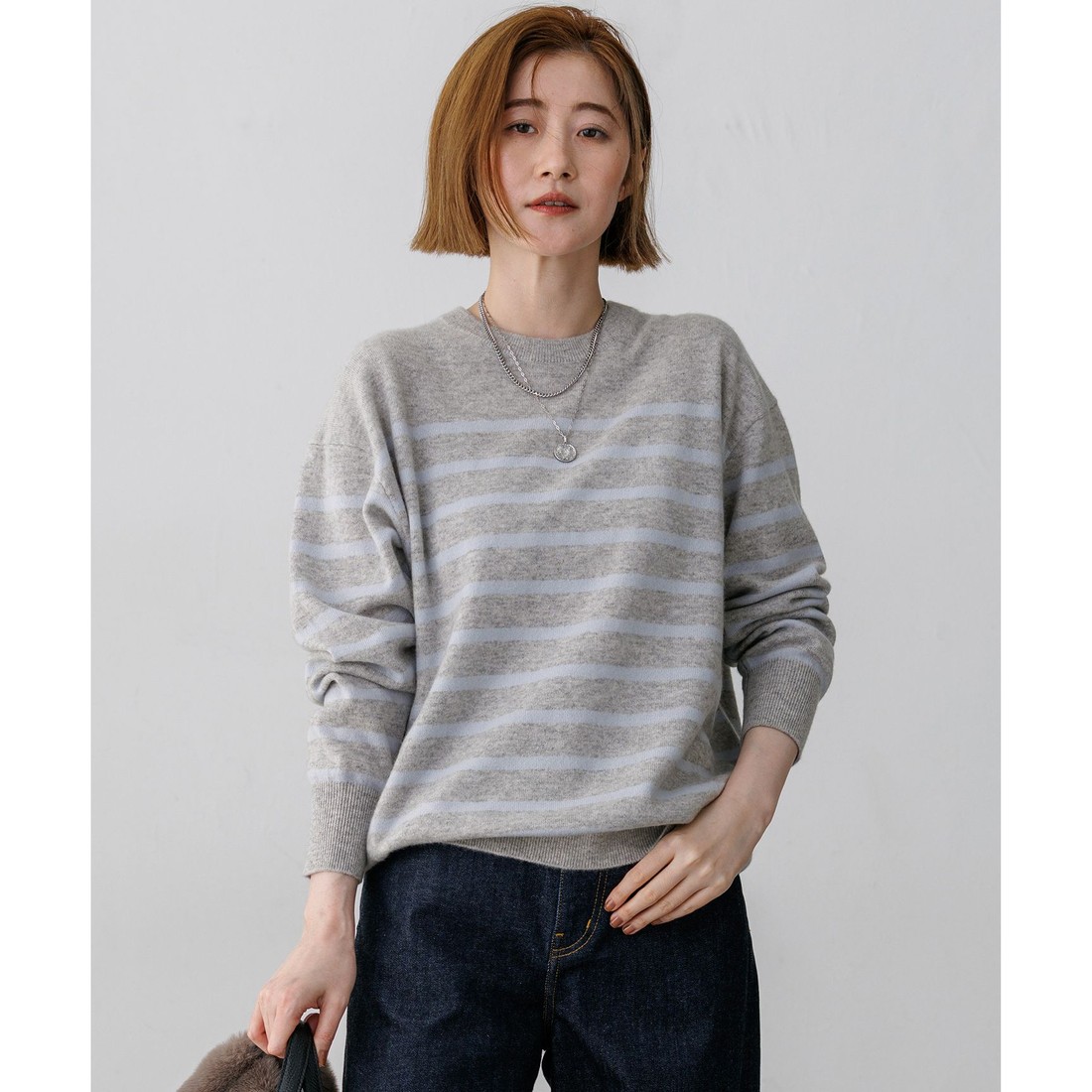 23区（大きいサイズ） 【見上愛さん着用】ピュアカシミヤ クルーネック