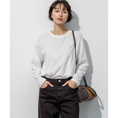 23区（大きいサイズ） リラクシーシルエット ロゴ刺繍 ロング Tシャツ