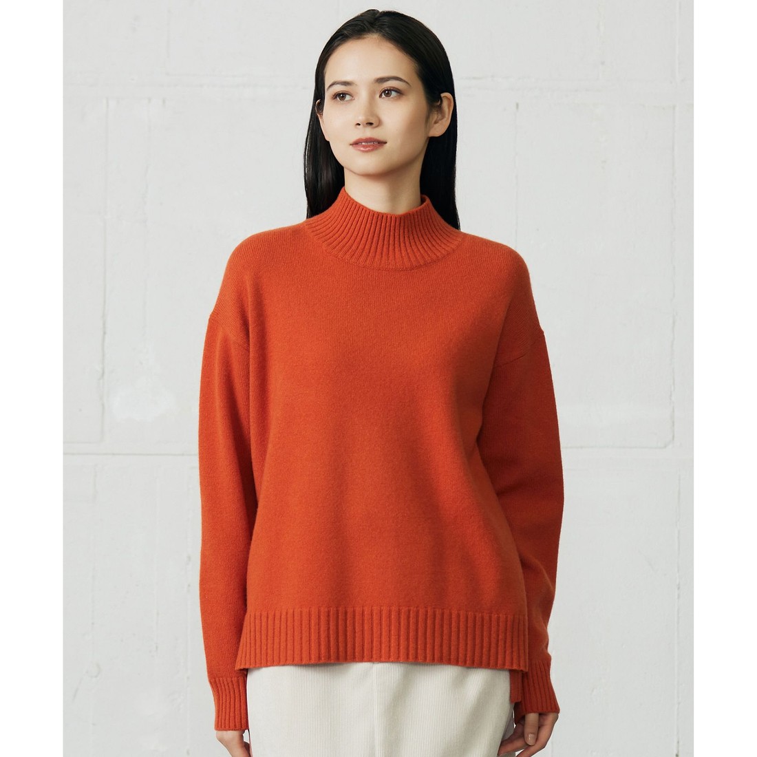 自由区 L 【洗える】ウールカシミヤブレンドハイネック ニット