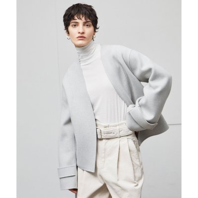 BEIGE， GRASSE / リバーウールクロップドコート