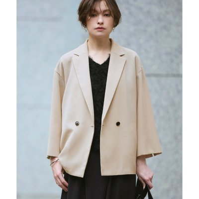 ICB L ドライアセテートスラブ 8分袖ジャケット