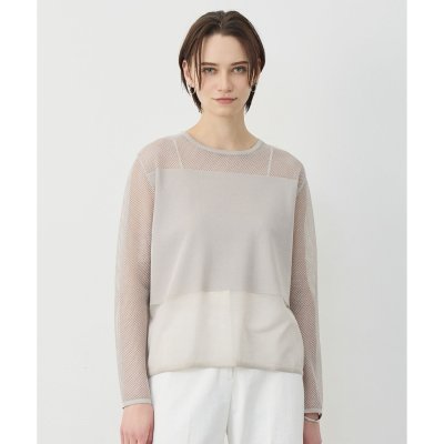 ICB L パネルパターンメッシュ ニットプルオーバー