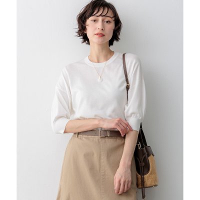 23区（大きいサイズ） 【見上愛さん着用】キュプラコットン プルオーバー ニット