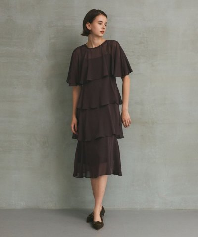 グレースコンチネンタル GRACE CONTINENTAL シフォンケープドレス