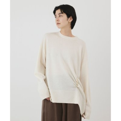 GRACE CONTINENTAL イレヘムブローチニットトップ
